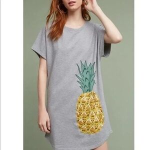 EUC Maeve Anthropologie Pineapple T-Shirt Dress - Extra Small